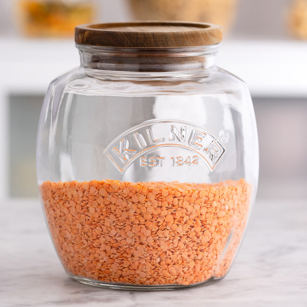 KILNER Universal Jar with Acacia Lid 2 Litre