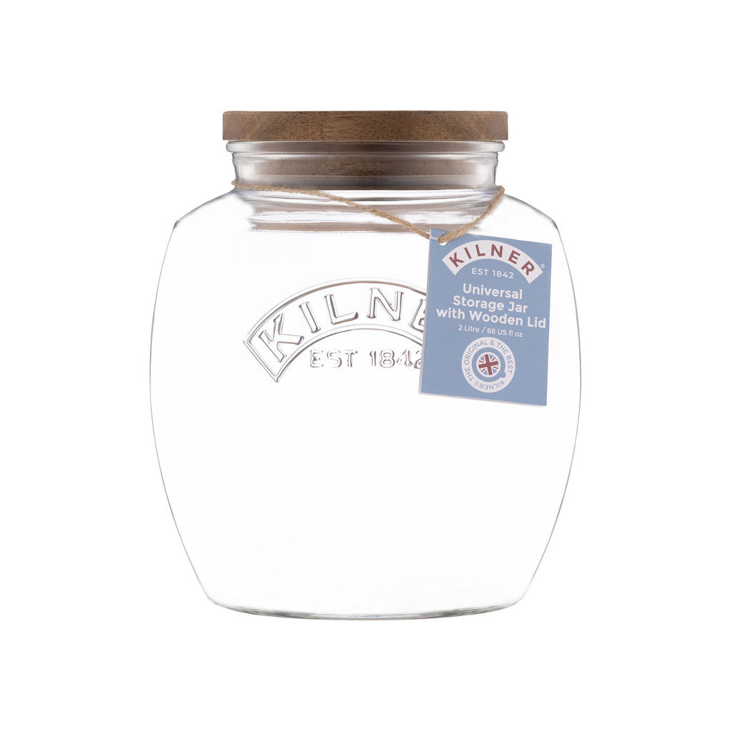 KILNER Universal Jar with Acacia Lid 2 Litre