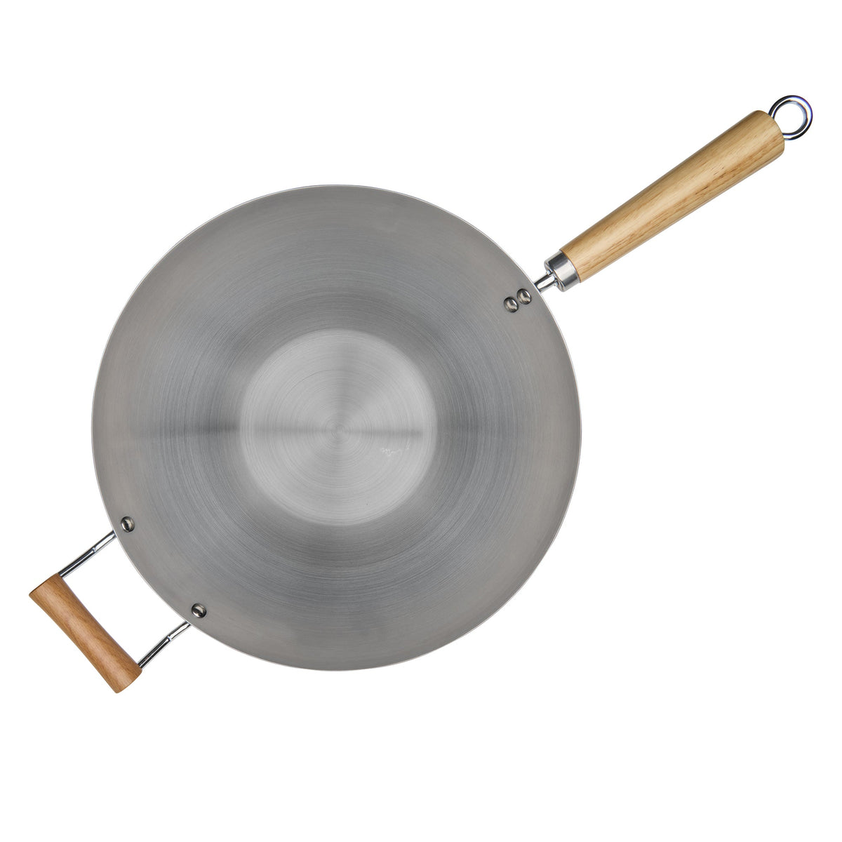 PYROLUX Carbon Steel Wok w/Wood Helper Handle 36cm