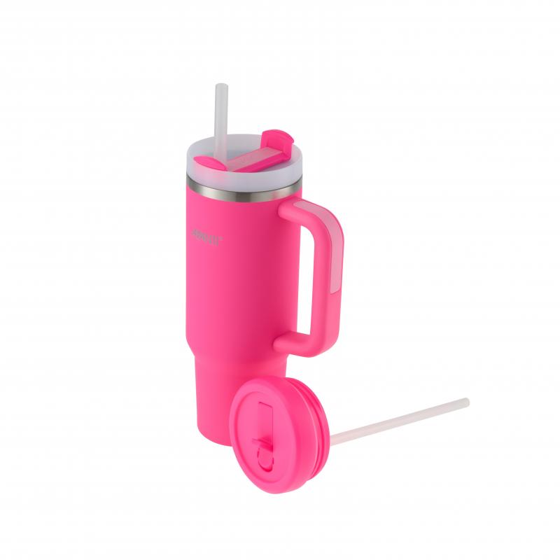 AVANTI HydroQuench Tumbler with Two Lids, 1L Neon Pink