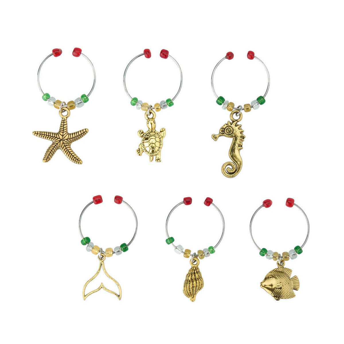 AVANTI Sea Life Wine Charms - Set of 6