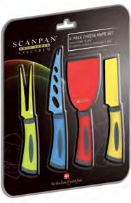 SCANPAN Spectrum Cheese Set - 4 Piece Coloured