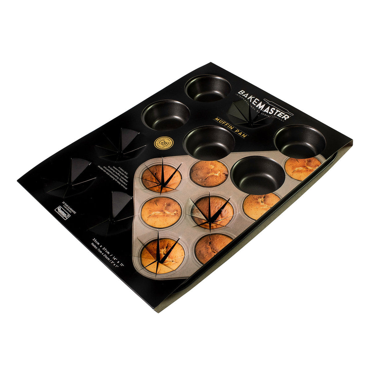 Bakemaster Non-Stick 12 Cup Muffin Pan – 35 × 27cm