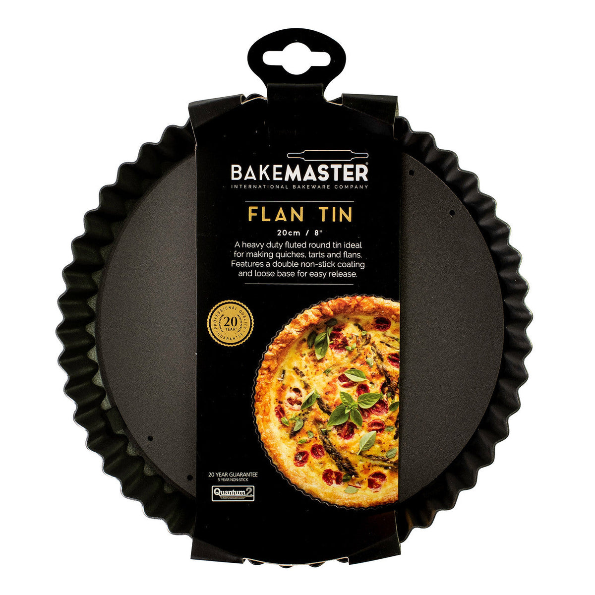 BAKEMASTER Non Stick Loose Base Round Quiche Pan 30 x 3.5cm