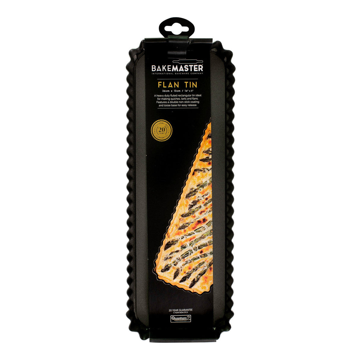 BAKEMASTER Non Stick Loose Base Rectangular Quiche Pan 36 x 13cm