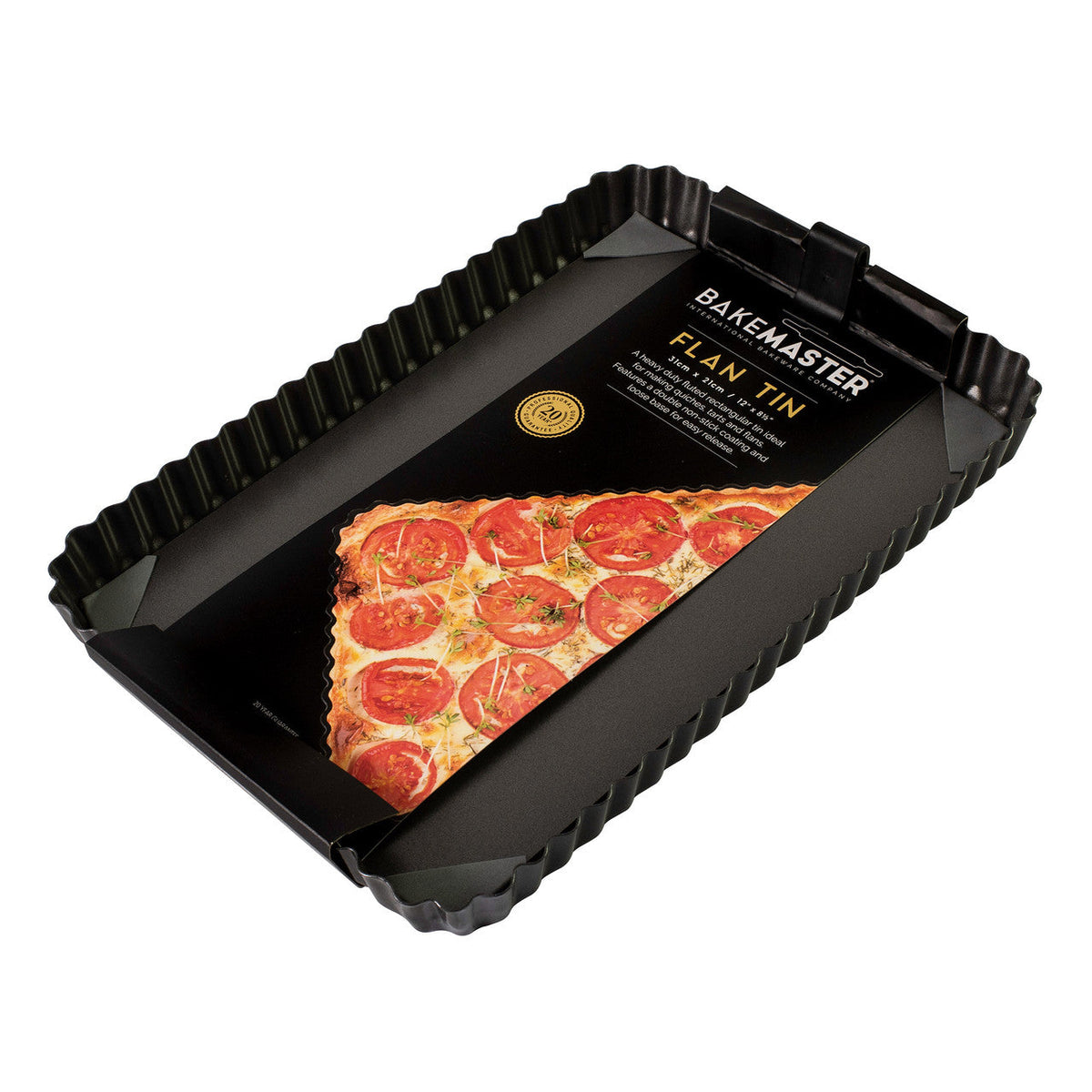 BAKEMASTER Non Stick Loose Base Rectangular Quiche Pan 31 x 21cm