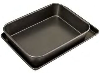 BAKEMASTER Non Stick Roasting Pan & Oven Tray Twin Pack