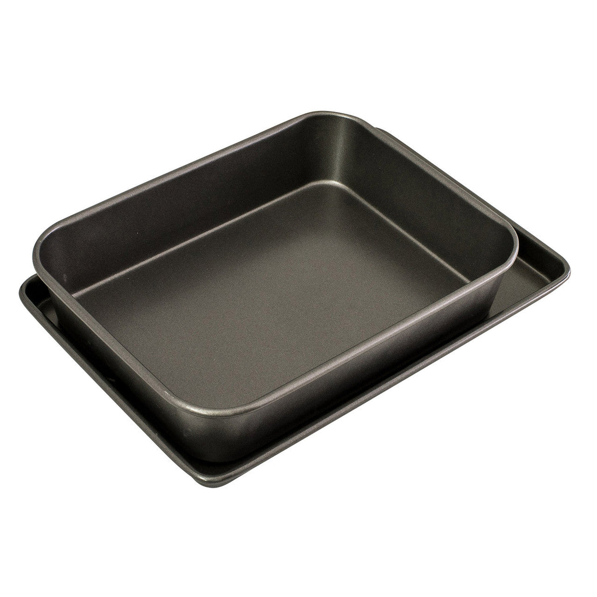 BAKEMASTER Non Stick Roasting Pan & Oven Tray Twin Pack