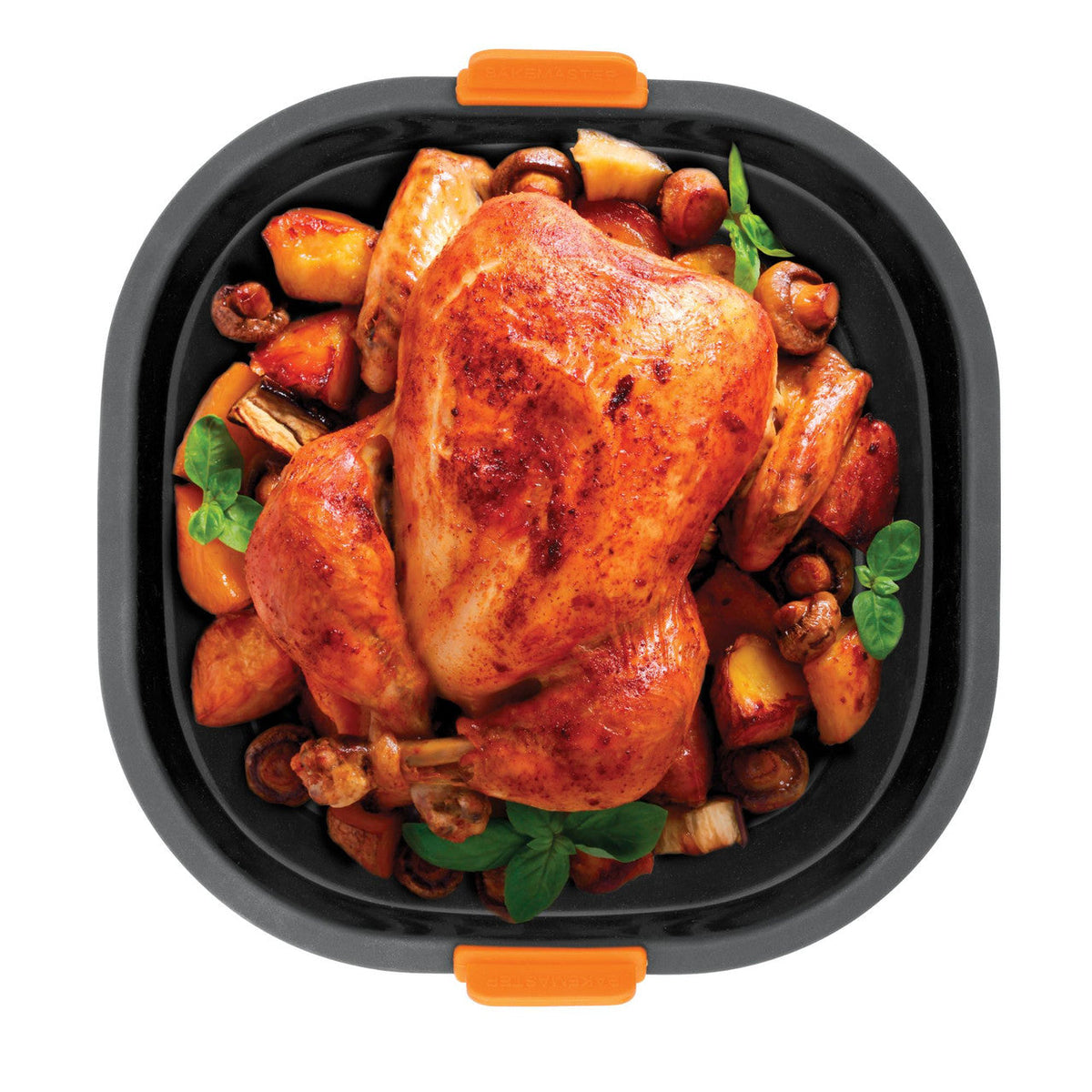 BAKEMASTER Reinforced Silicone Square Air Fryer Basket 21cm