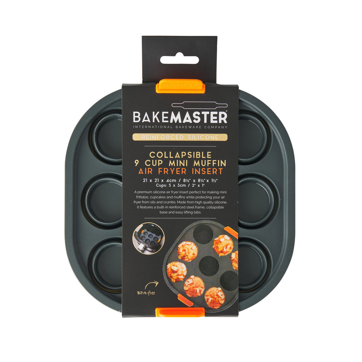 BAKEMASTER Reinforced Silicone 9 Cup Air Fryer Insert 21cm