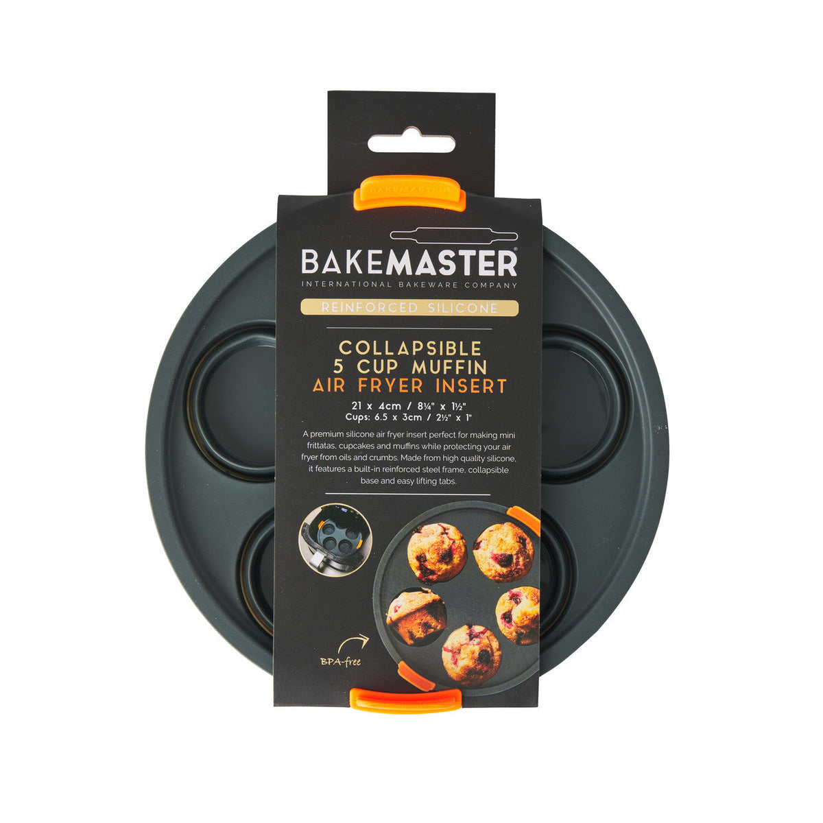 BAKEMASTER Reinforced Silicone 5 Cup Air Fryer Insert 21cm