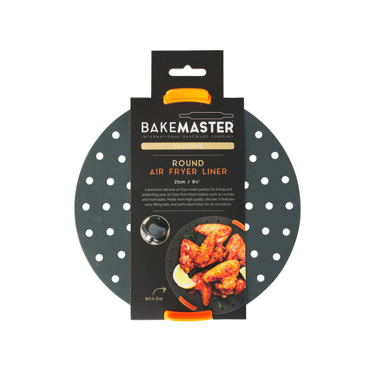 BAKEMASTER Silicone Round Air Fryer Liner 21 x 21cm