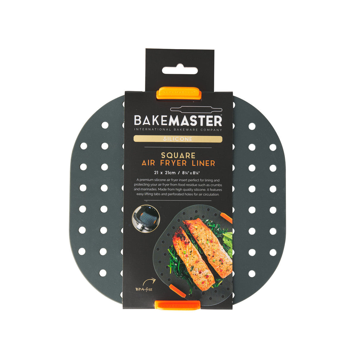 BAKEMASTER Silicone Square Air Fryer Liner 21 x 21cm