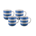 Bundanoon Classic Mugs 400ml – Royal Nautical Stripes, Set of 4