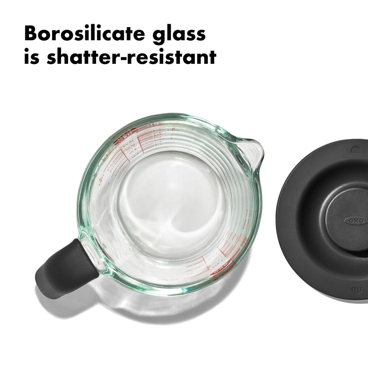 Glass Measuring Cup with Lid, 500ml / 2 Cup