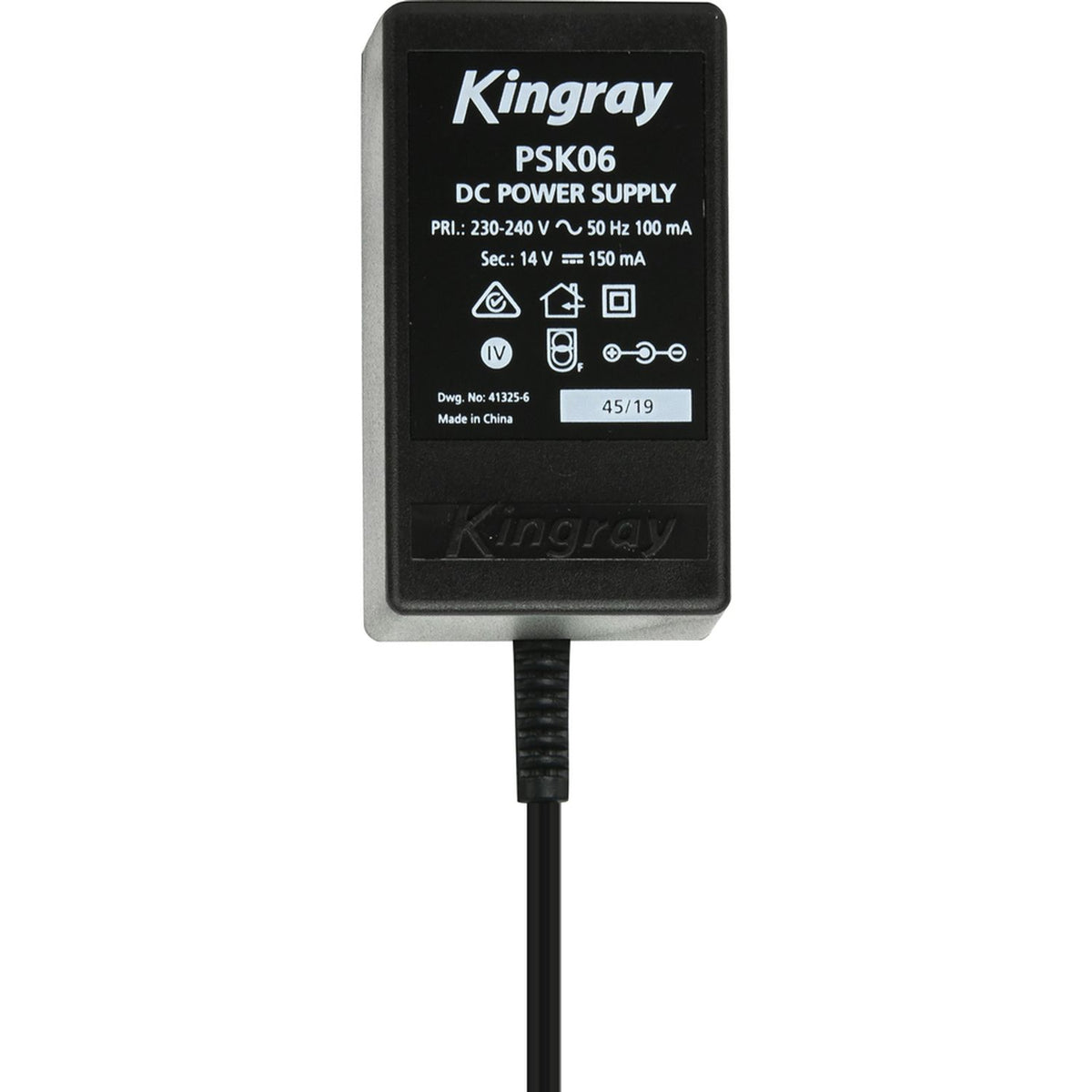 Kingray 14V DC 150mA Plug Pack with PAL Power Injector alternate view 1