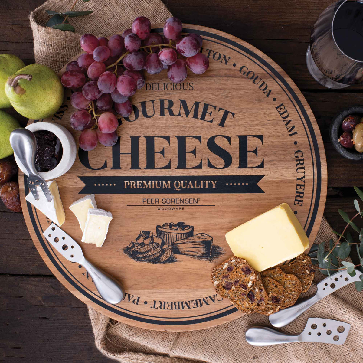 PEER SORENSEN Acacia Round Cheese Board 28 x 28 x 2cm