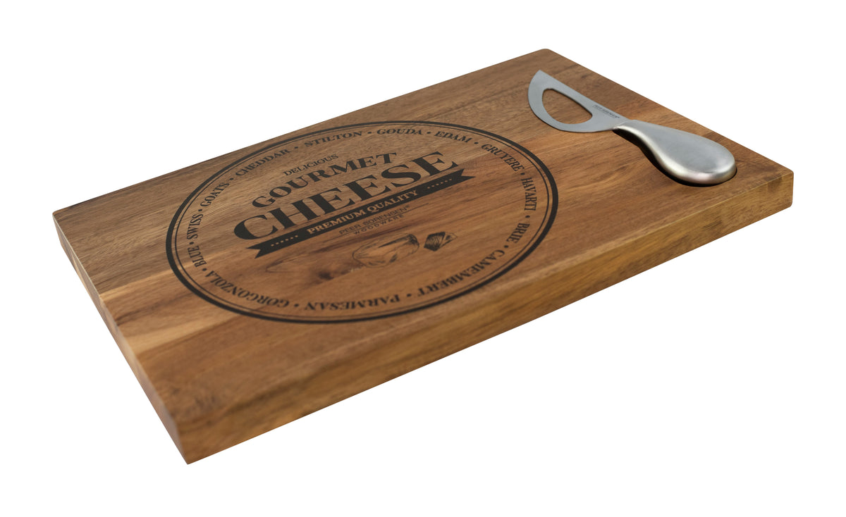 PEER SORENSEN Cheese Board Acacia with Knife 30 x 20 x 2cm
