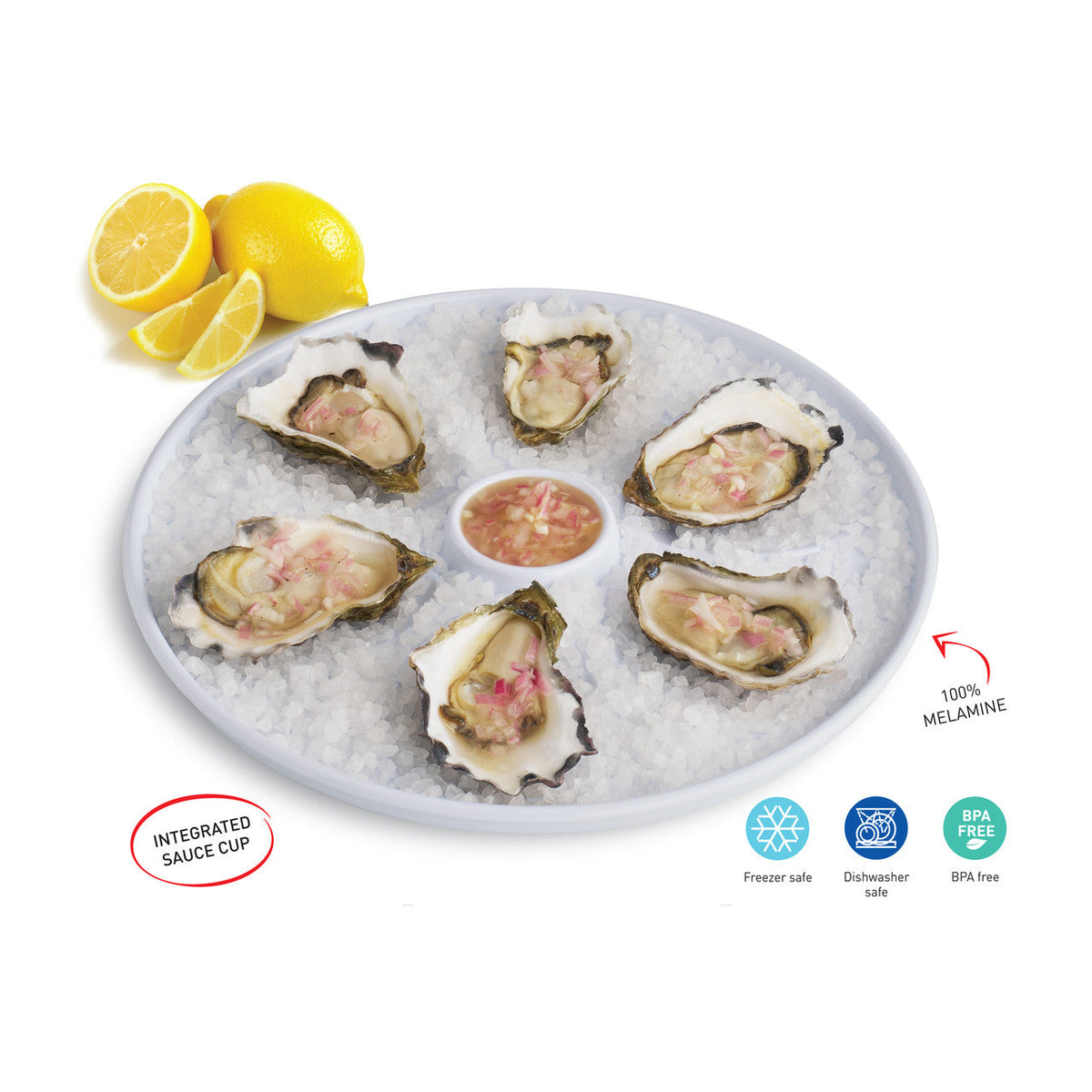 AVANTI Melamine Oyster Serving Tray - White