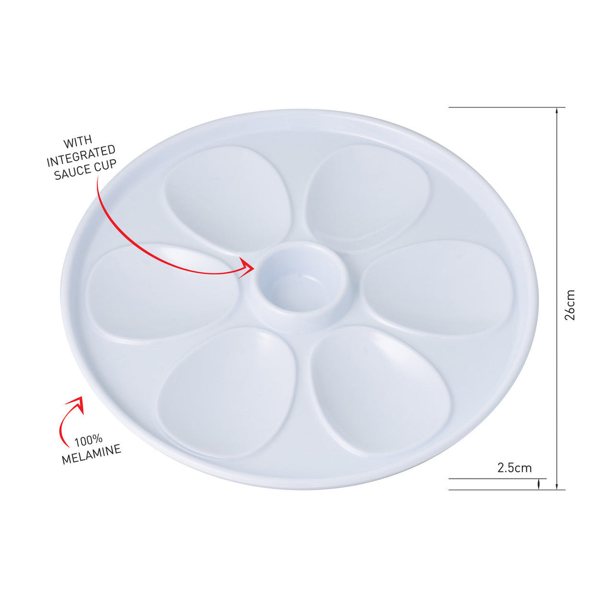 AVANTI Melamine Oyster Serving Tray - White