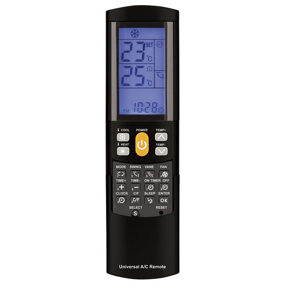 Universal Remote Control for Air Conditioners with Backlit LCD