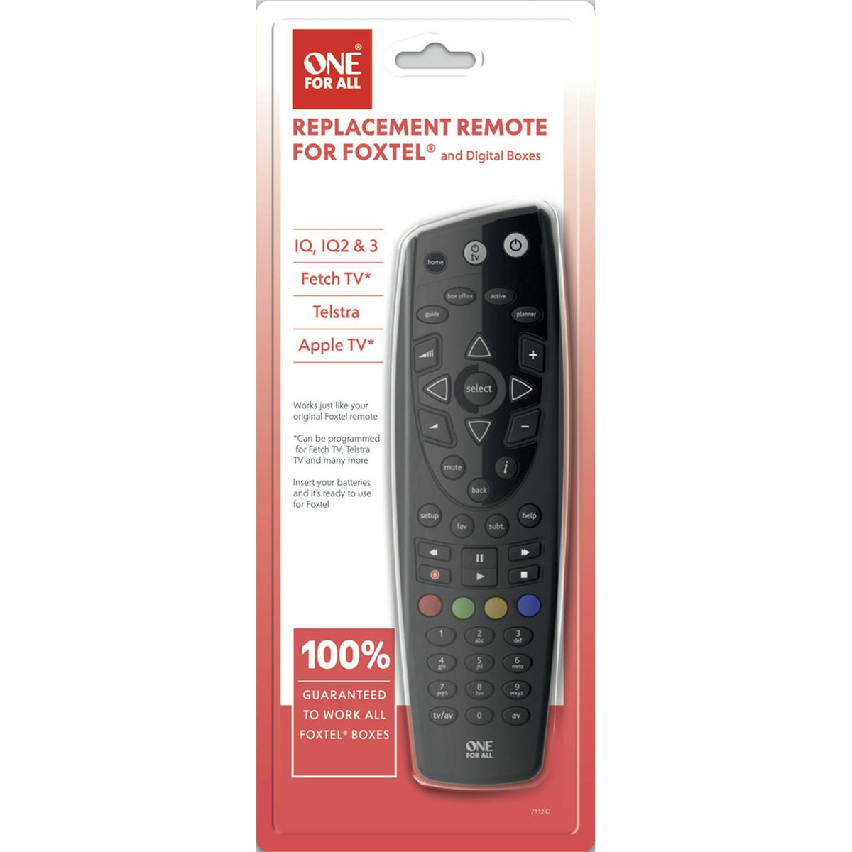 Infrared Remote Control for Foxtel® iQ,iQ2,iQ3, iQ4