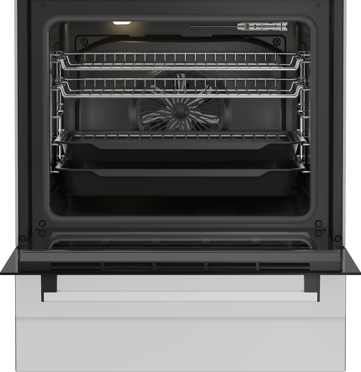 Beko BFCB60EMW cooker oven interior and racks