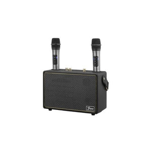 Wireless Karaoke Speaker with 2 Microphones - Black