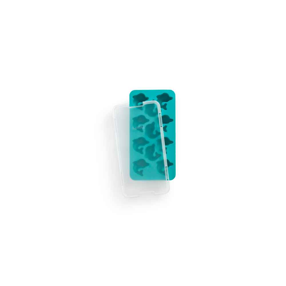 Lekue Dolphin Ice Cube Tray with Lid 11 cubes - Aqua