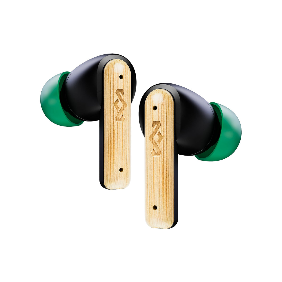 Marley Little Bird Signature Black earbuds close-up