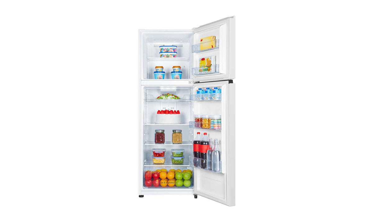Hisense HRTF325 refrigerator interior and shelves