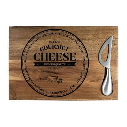 PEER SORENSEN Cheese Board Acacia with Knife 30 x 20 x 2cm