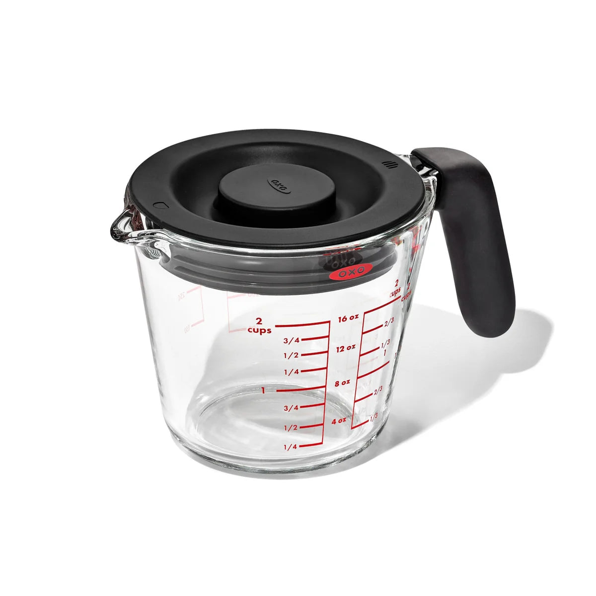 Glass Measuring Cup with Lid, 500ml / 2 Cup