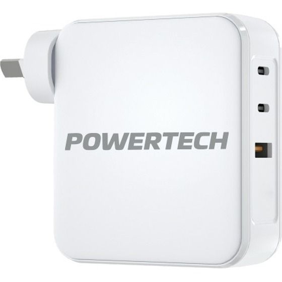 140W Dual USB-C & Single USB-A Mains Power Adaptor