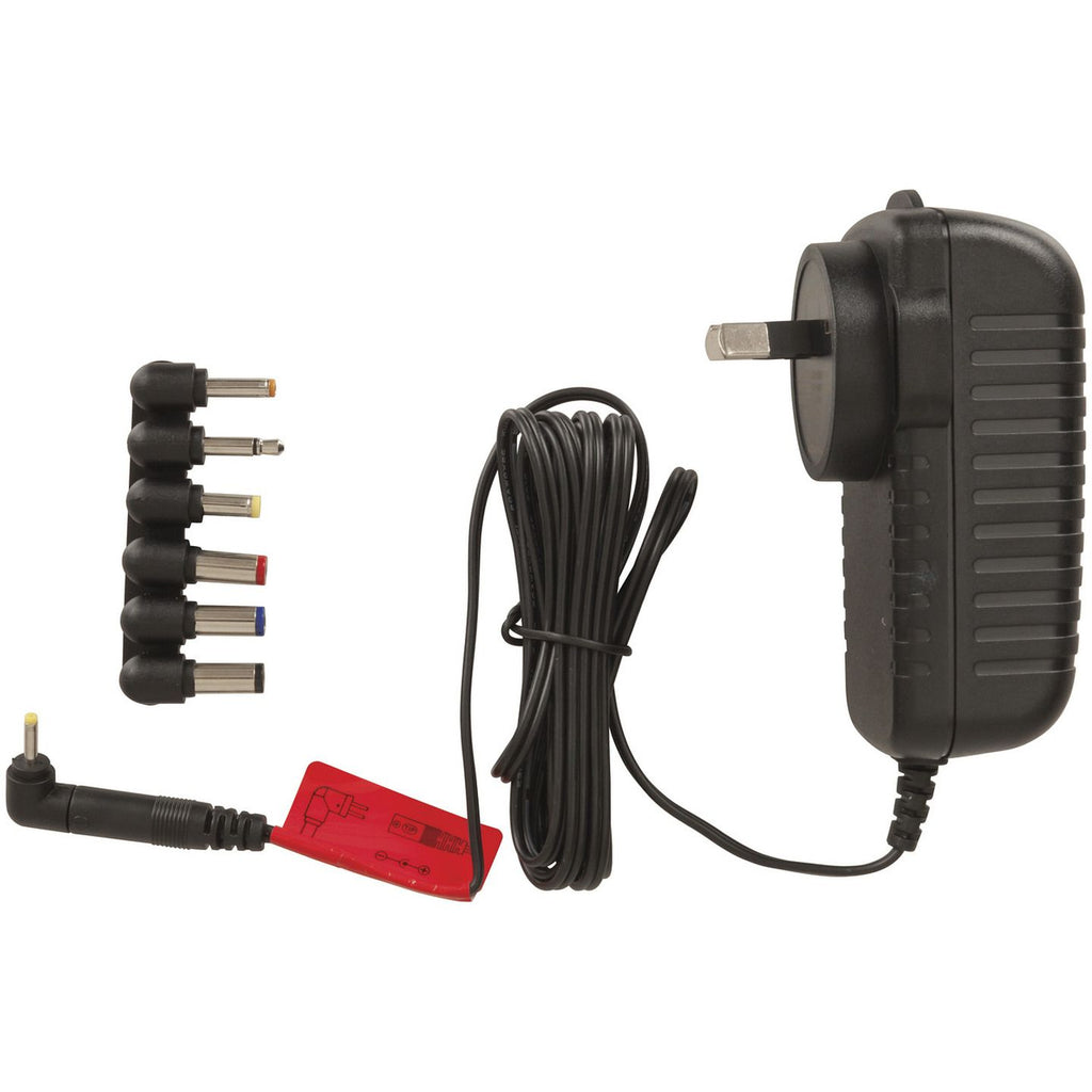 MP3492 15V 2A power adaptor side view and DC plugs