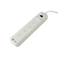 4 Way Surge Protected Individual switched power board with 1xUSB-A, 1xUSB-C