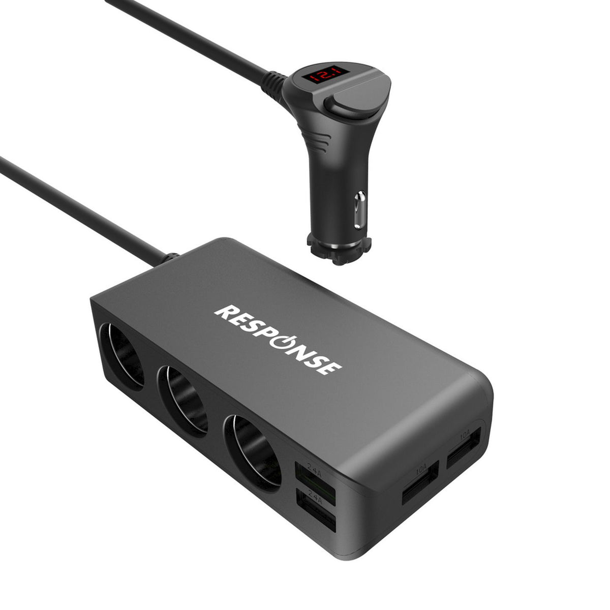 PP2120 Vehicle power adaptor opposite side showing USB ports