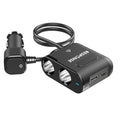 2-Way Cigarette Lighter Splitter with PD30W USB-C and QC3.0 USB Charging Ports