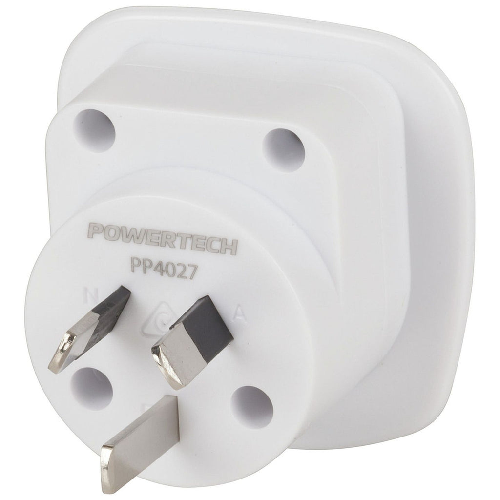 Universal Inbound Travel Adaptor suits USA and UK 3-pin plugs — Australian plug view