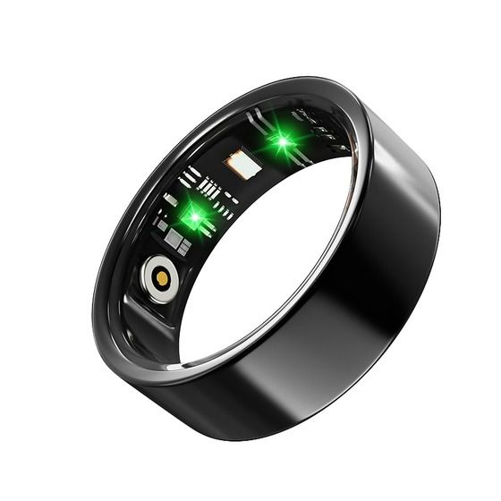 Smart Ring with Charging Case - Small, Black