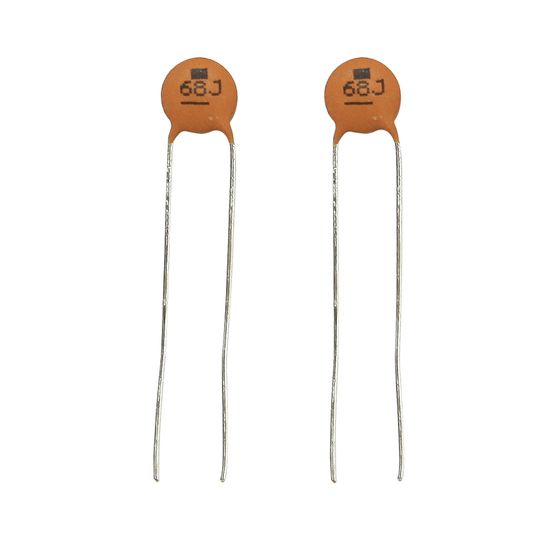 68pF 50VDC Ceramic Capacitors - Pack of 2