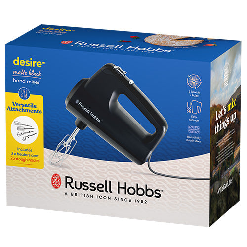 Russell Hobbs Desire Matte Black Hand Mixer