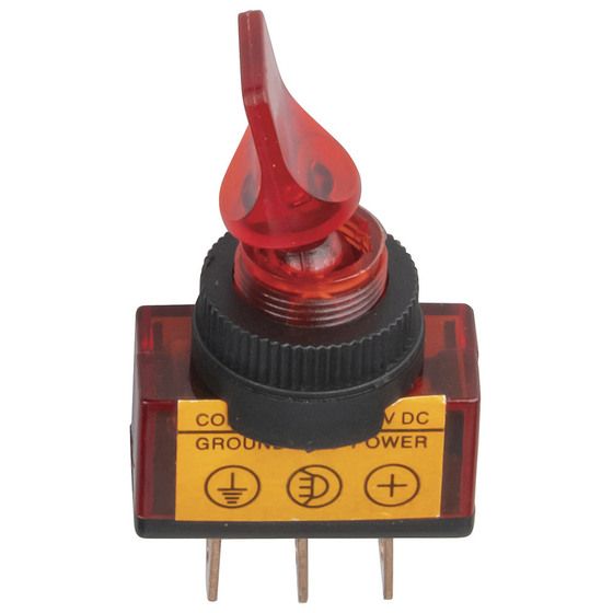 12V Illuminated Toggle RED