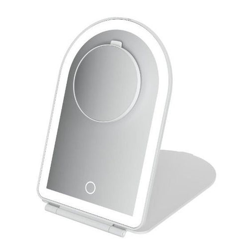 Arched Folding Travel Mirror with LED Lights