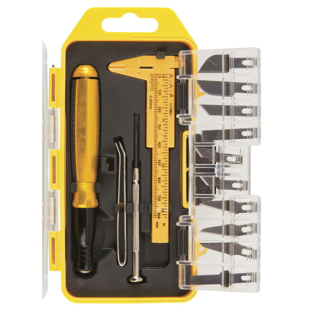TH1916 hobby knife set with blades and tools shown