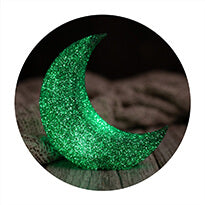 Example moon printed with eSUN eSTARS-PLA Galaxy Black showing its luminous star effect