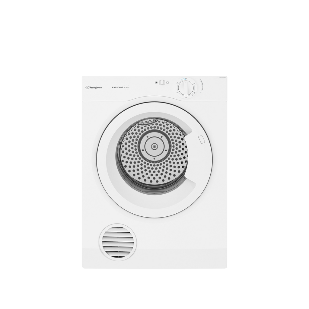 Westinghouse WDV457H3WB 4.5kg vented dryer — clean front view