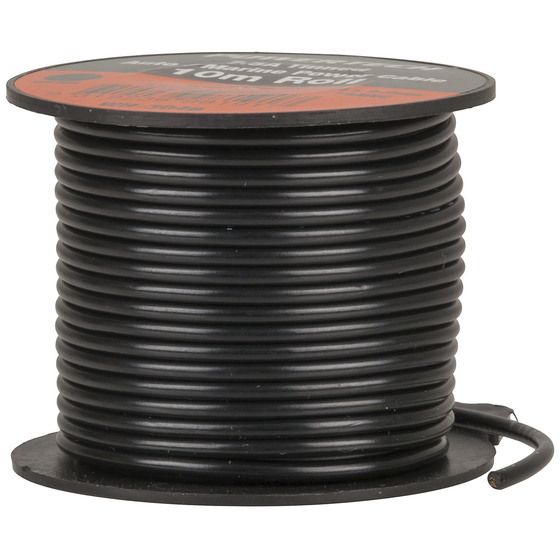 7.5A General Duty Tinned Hook Up Wire - 10m roll - Black