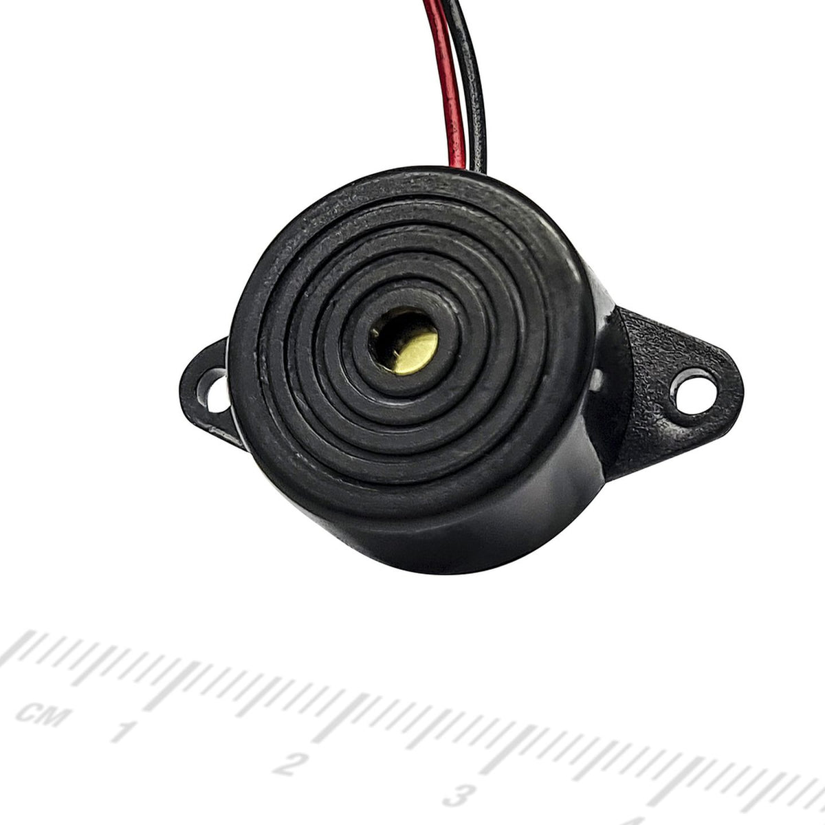 AB3462 piezo buzzer shown beside a ruler