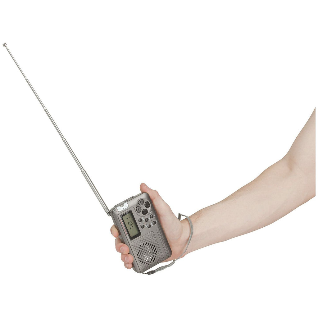 AR1736 pocket radio shown in hand